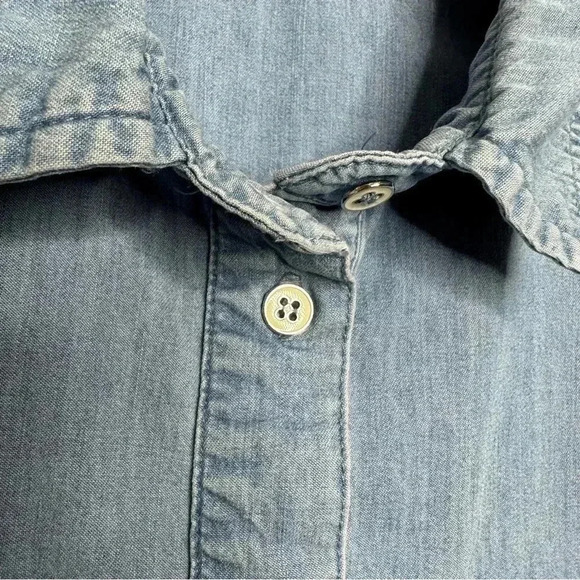 Honey Belle Tencel Shirt Button Up Collared Front Pocket Size Small - Picture 2 of 16